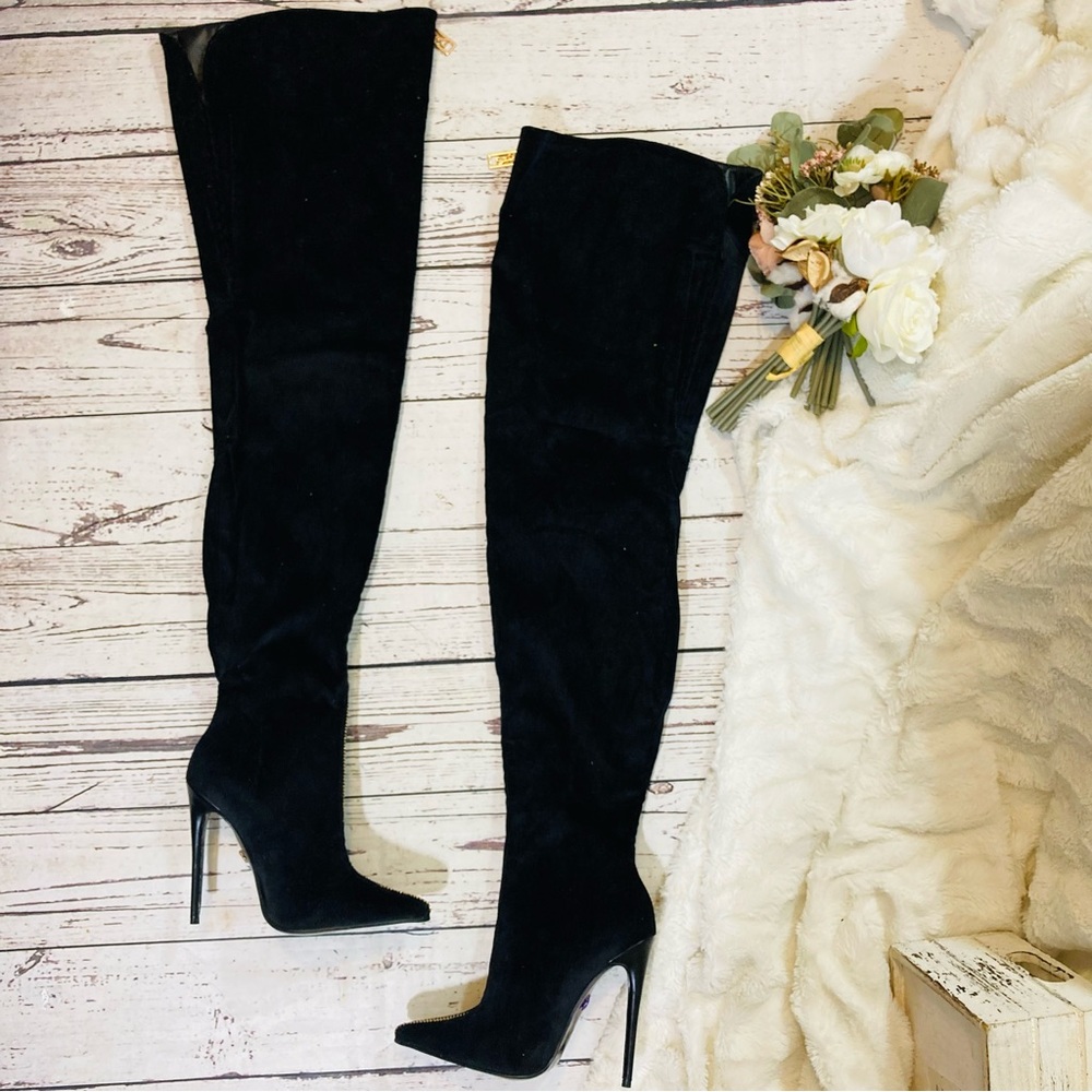 SYBG Sybille Guichard corduroy high over the knee boots
